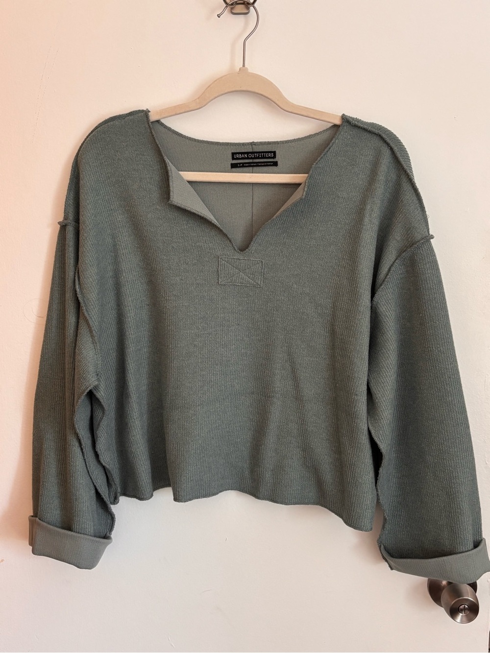 Urban Outfitters Jax Sea Foam Green Cropped Sweater